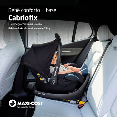 Bebê Conforto Maxi-Cosi CabrioFix com Base ISOFIX Essential Black - Instalação Click & Go com base ISOFIX