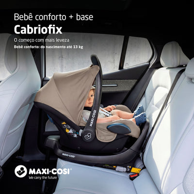 Bebê Conforto Maxi-Cosi CabrioFix com Base ISOFIX Twillic Truffle - Instalação Click & Go com base ISOFIX